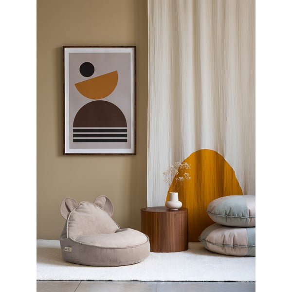 Béžový zamatový detský sedací vak Bear – Wigiwama-image-3