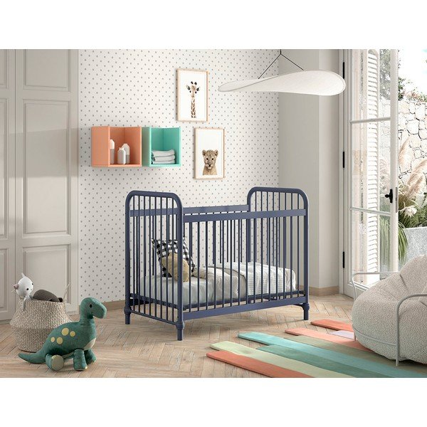 Modrá kovová postieľka 60x120 cm BRONXX – Vipack-image-1
