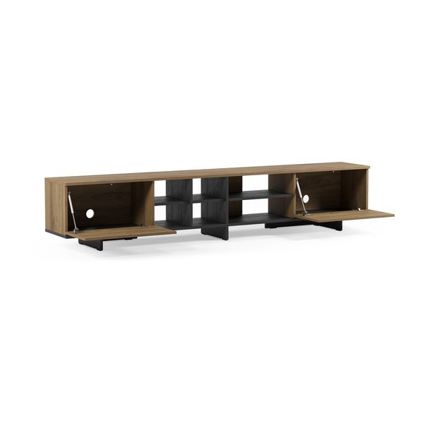 Čierny/v prírodnej farbe TV stolík v dekore duba 230x44x36 cm Cequoia – Marckeric-image-3