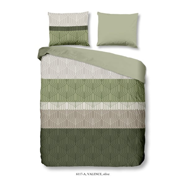Zelené obliečky na dvojlôžko z bavlny Good Morning Valence, 200 × 200 cm