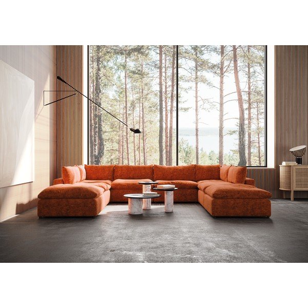 Rohová pohovka v tehlovej farbe (do tvaru "U") Moonlight – Furninova -image-1