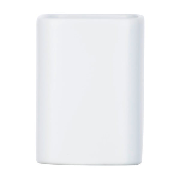 Matný biely keramický pohárik na kefky Wenko Hexa-image-2