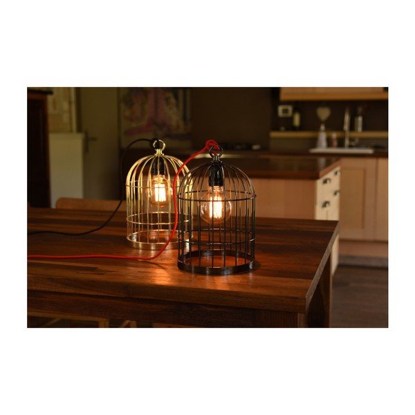 Zlaté závesné svietidlo Filament Style Bird Cage-image-2