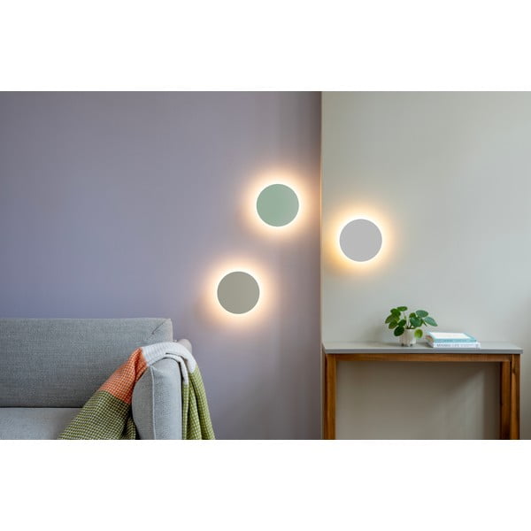 Svetlozelené LED nástenné svietidlo s časovačom/na diaľkové ovládanie na USB ø 19 cm Dot – Remember-image-3