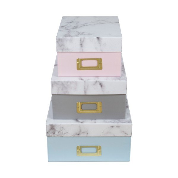 Sada 3 úložných krabíc Stockholm Marble-image-1
