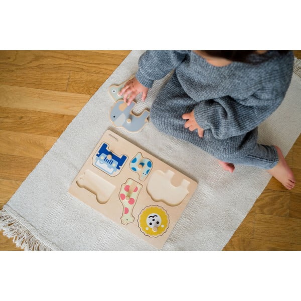 Drevené vkladacie puzzle (počet dielikov 6) Safari – Kindsgut-image-1