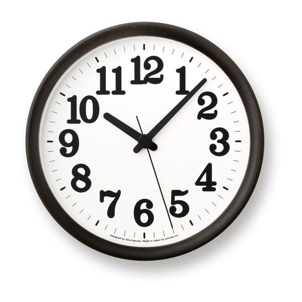 Nástenné hodiny s čiernym rámom Lemnos Clock Issue, ⌀ 22 cm
