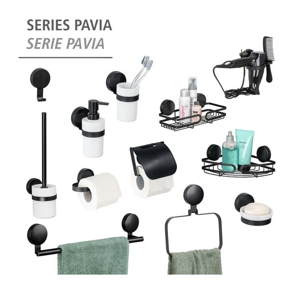 Súprava 2 čiernych háčikov na uterák Wenko Pavia-image-3