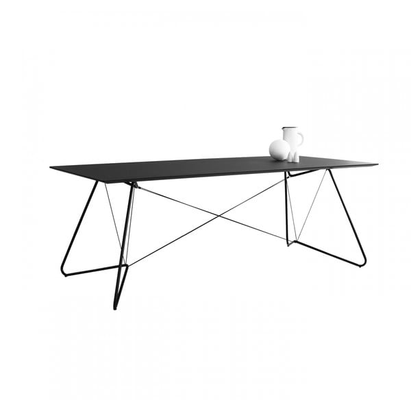 Čierny jedálenský stôl OK Design Oas, 200 x 90 cm