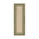 Ručne tkaný vlnený behúň v zeleno-prírodnej farbe 80x230 cm Lois Scallop – Flair Rugs