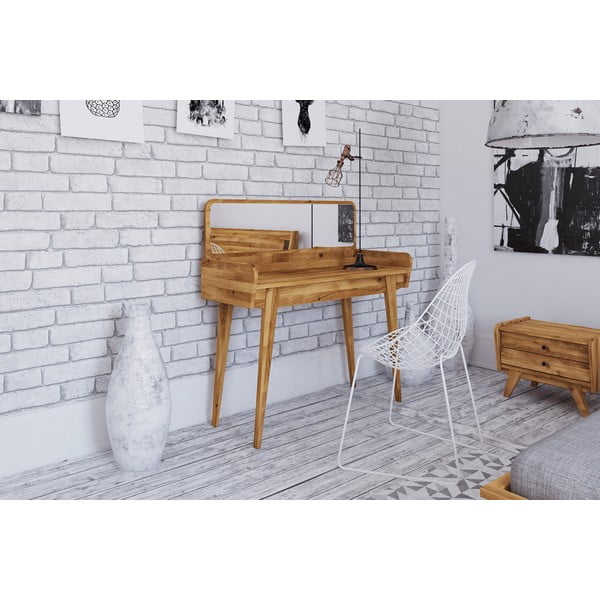 Toaletný stolík z dubového dreva so zrkadlom 110x45 cm Retro - The Beds-image-1