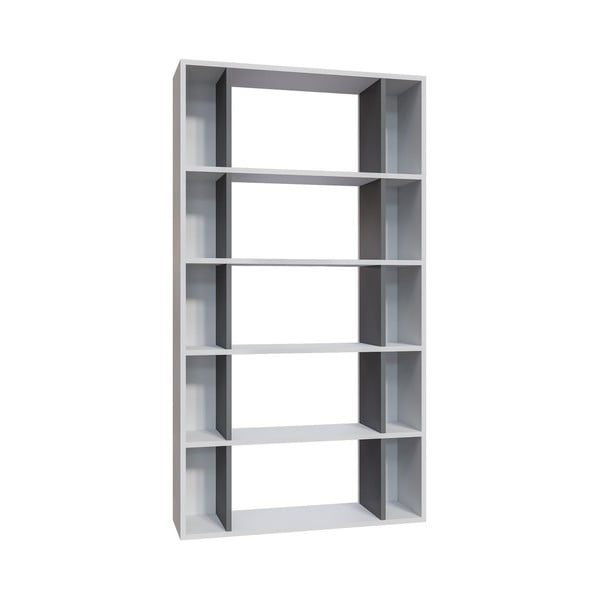 Biela/sivá knižnica 90x164 cm Sanborn - Kalune Design