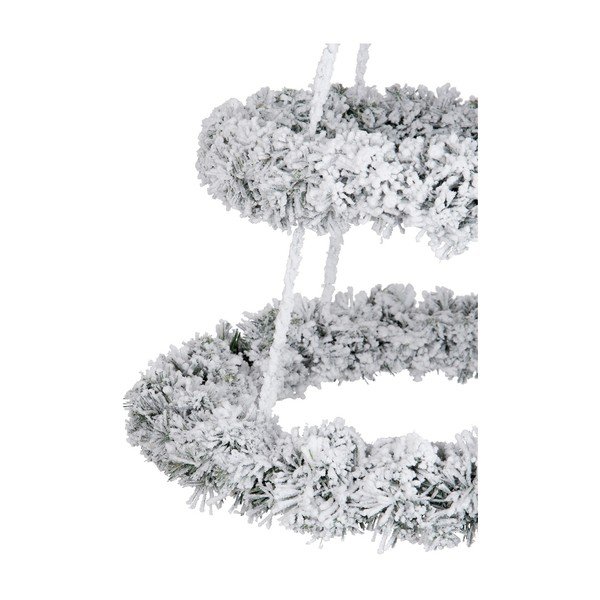 Biela závesná vianočná dekorácia J-Line Wreath-image-1