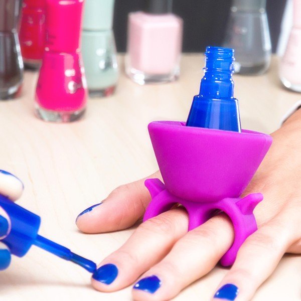Fialový držiak laku na nechty InnovaGoods Home Nail Salon-image-1