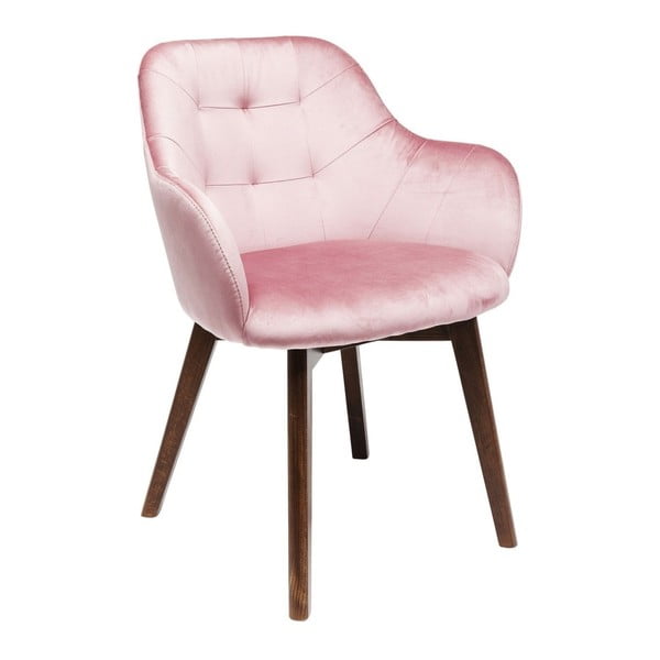 Ružová stolička s nohami z bukového dreva Kare Design