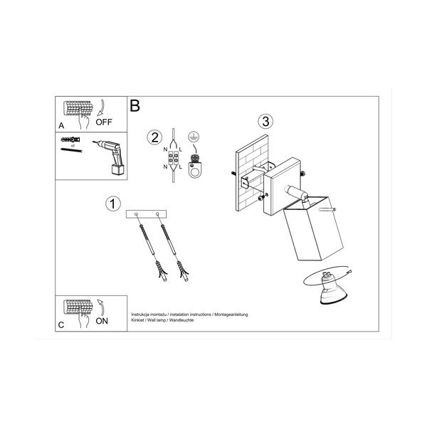 Sivé nástenné svietidlo Toscana – Sollux-image-4