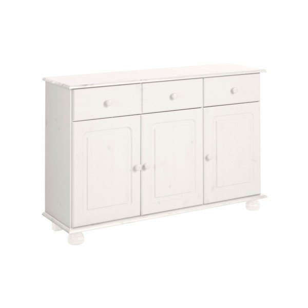 Biela nízka komoda z borovicového dreva 116x76 cm Ella – Støraa-image-3