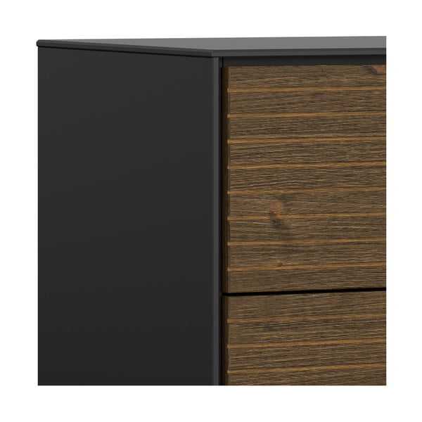 Čierna vysoká komoda v dekore borovice 80x111 cm Soma - Tvilum-image-1