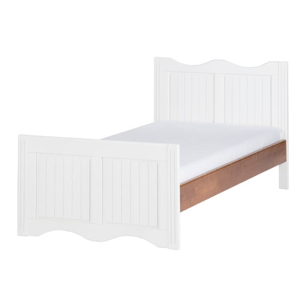 Biela posteľ z masívneho brezového dreva Szynaka Meble Princessa, 90 cm