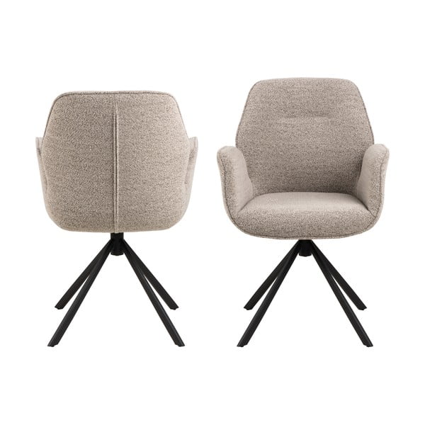 Tmavosivé čalúnené jedálenské kreslo Aura – Actona-image-3