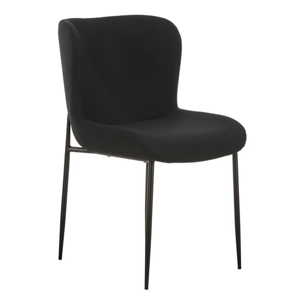 Čierna čalúnená stolička so zamatovým povrchom Westwing Collection Tess