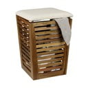 Tmavo prírodný drevený kôš na bielizeň 55 l Fondi – Wenko