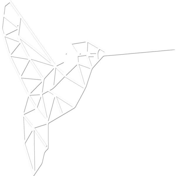 Biela nástenná kovová dekorácia Wall Decor Bird
