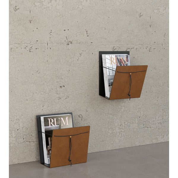 Kovový/z eko kože stojan na časopisy Bull M – LIND DNA-image-2