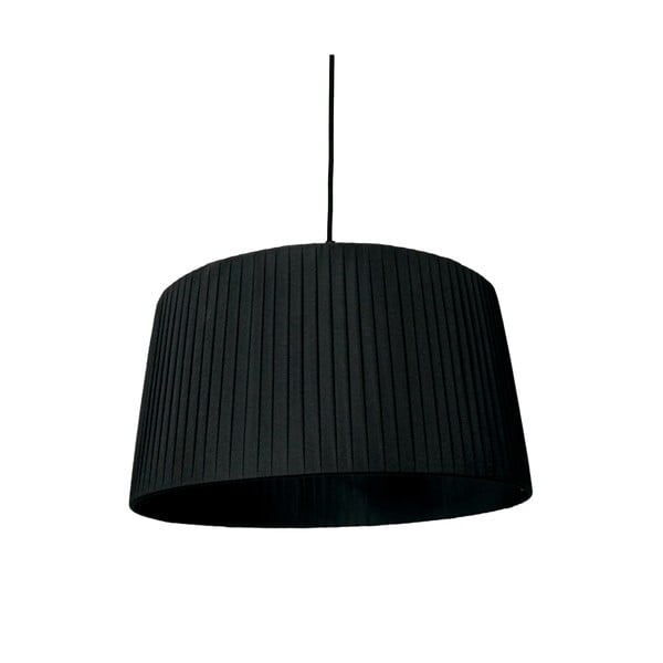 Čierne závesné svietidlo s textilným tienidlom ø 50 cm – SULION
