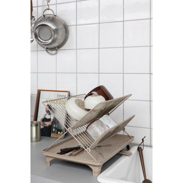 Béžový dvojposchodový odkvapkávač 42x29 cm Dry-It – Mette Ditmer Denmark-image-1