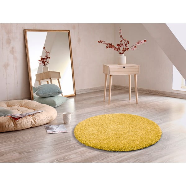 Žltý koberec Universal Aqua Liso, ø 100 cm-image-1