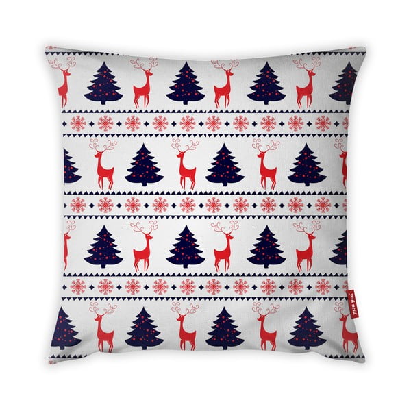 Obliečka na vankúš Vitaus Christmas Period Tree And Deer Pattern, 43 x 43 cm