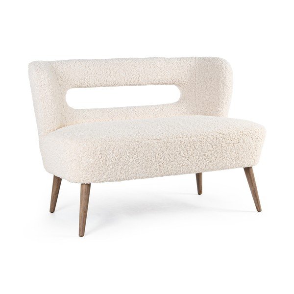 Krémovobiela pohovka z umelej kožušiny 115 cm Cortina – Bizzotto-image-2