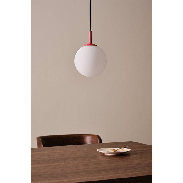 Červené/biele sklenené závesné svietidlo ø 13 cm Ekman – Jotex-image-2