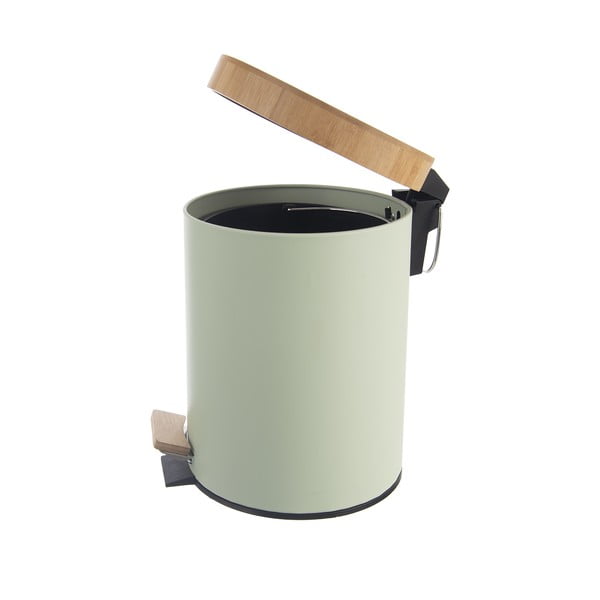 Svetlozelený nášľapný kovový odpadkový kôš 5 l Greenish – Orion-image-2