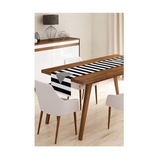 Behúň na stôl z mikrovlákna Minimalist Cushion Covers Stripes with Grey Heart, 45 x 140 cm