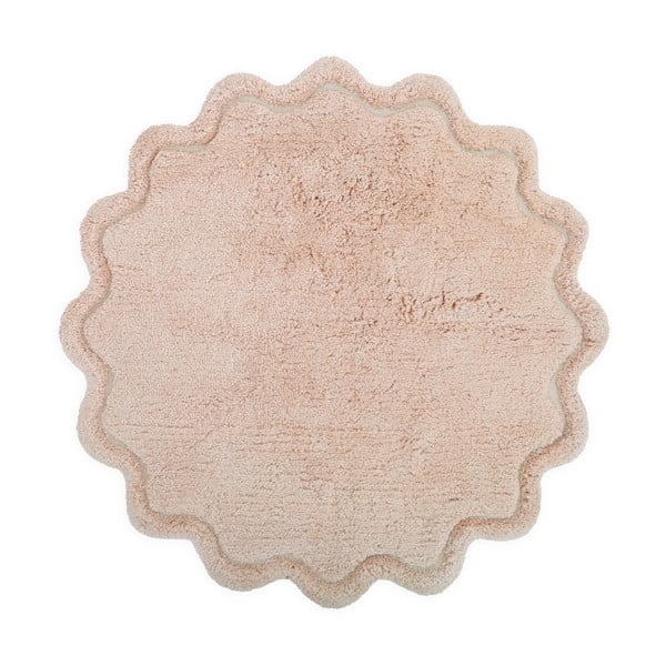 Svetloružový umývateľný ručne tkaný bavlnený okrúhly koberec ø 110 cm Sweet April Nude – Nattiot
