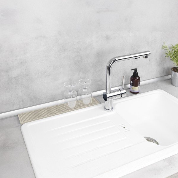 Béžová plastová odkvapkávacia podložka na riad 42x8 cm Slim – Wenko-image-3