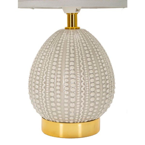 Svetlosivá keramická stolová lampa s textilným tienidlom (výška  30,5 cm) Flavi – Mauro Ferretti-image-2