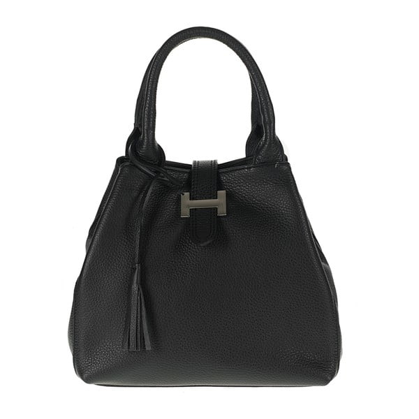 Čierna kožená kabelka Pitti Bags Amy