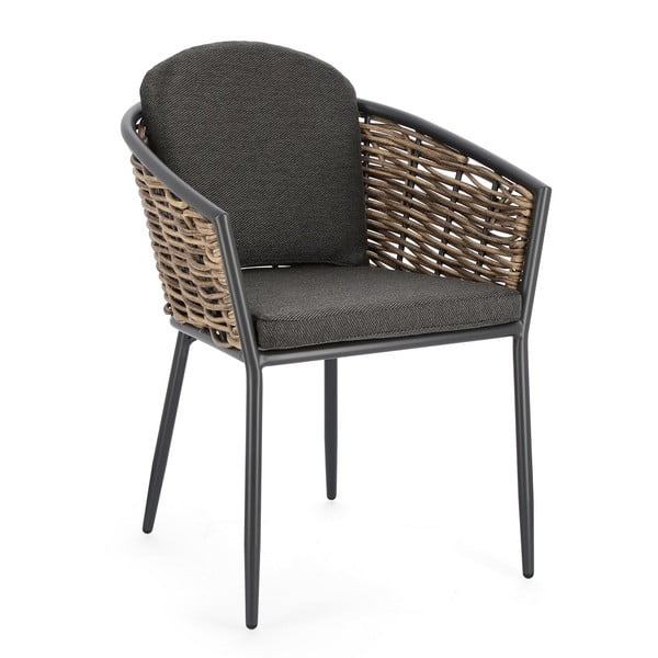 Sivá kovová záhradná stolička Maribela – Bizzotto