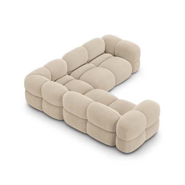 Béžová zamatová rohová pohovka Loretto – Cosmopolitan Design-image-4