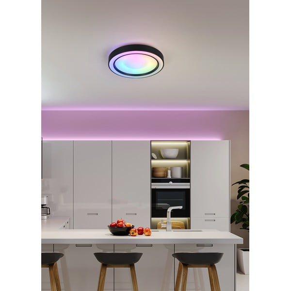 Čierno-biele LED stropné svietidlo ø 40 cm Arco – Reality-image-1