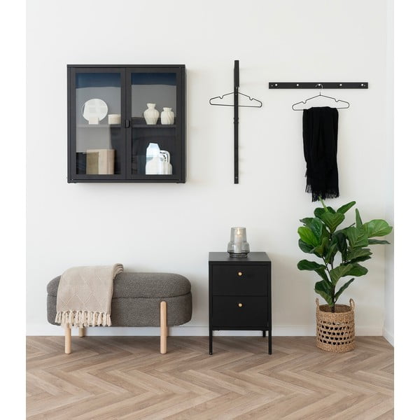 Čierny kovový nočný stolík Dalby – House Nordic-image-1