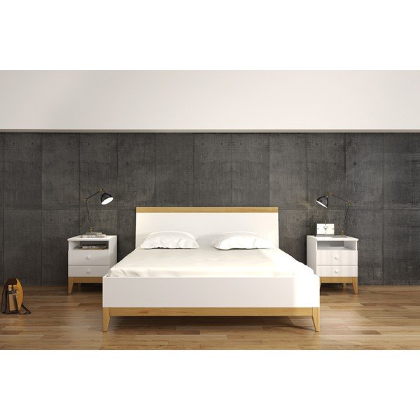 Dvojlôžková posteľ s výškou 88 cm z borovicového dreva Skandica Livia, 160 x 200 cm-image-1
