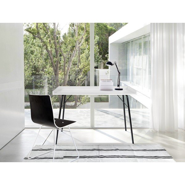 Pracovný stôl s bielou doskou 52x115 cm Rayburn – Woodman-image-3