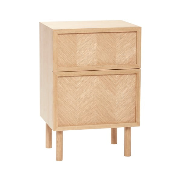 Nočný stolík z dubového dreva v prírodnej farbe Herringbone – Hübsch