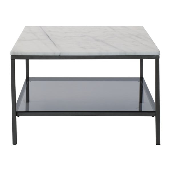 Mramorový konferenčný stolík so sivou konštrukciou RGE Ascot, 75 x 75 cm