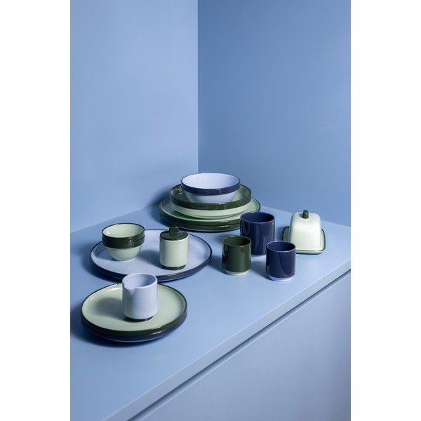 Modrý hlboký  kameninový tanier ø 21 cm Duo – ONA-image-4