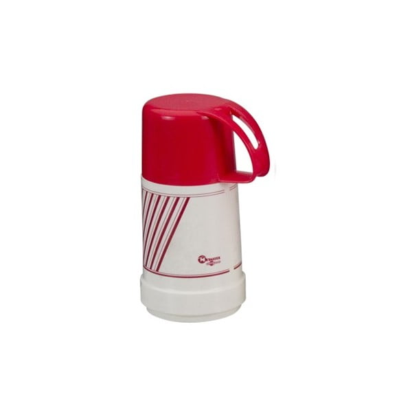 Červeno-biela termo fľaša Metaltex Vacuum, 250 ml